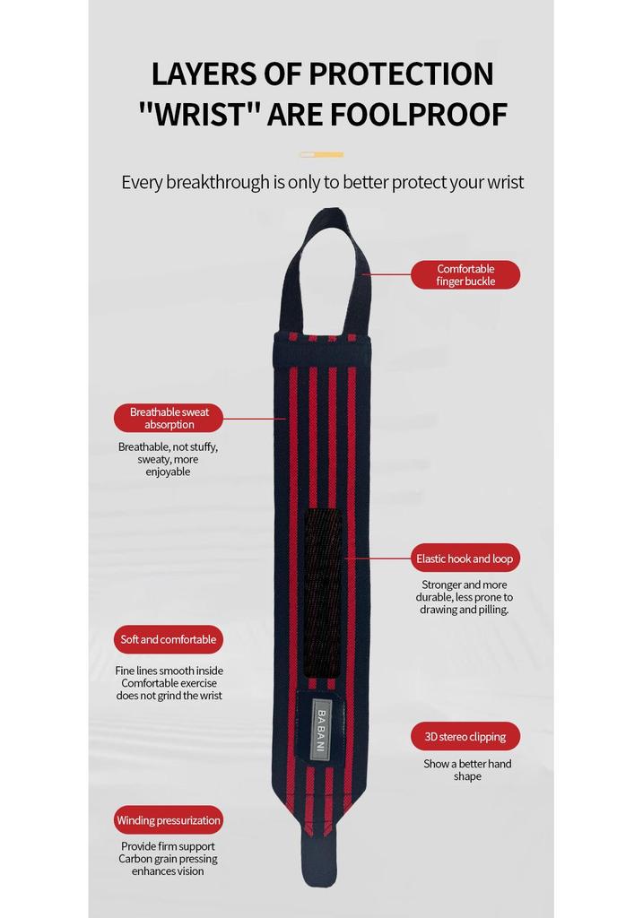 Cross-Border Fitness Wristband: Strap Protector for Cycling, Weightlifting, Pull-Ups, Shot Put, Compression Hand Wrap.
