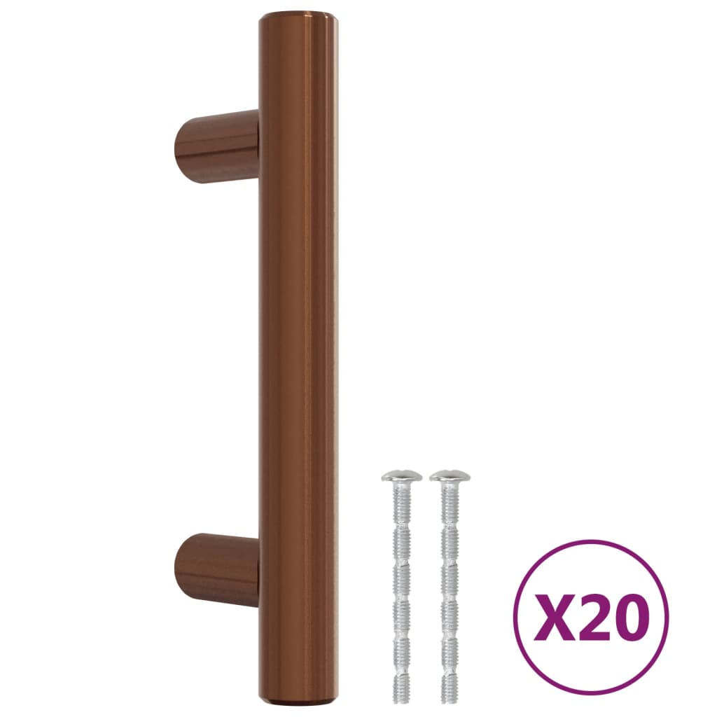 Furniture Handles 20 Pcs Bronze 64 Mm Stainless Steel