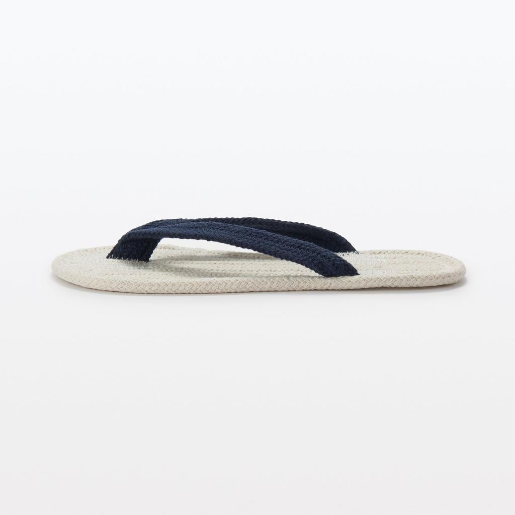 MUJI Room Sandals with Size S Natural and 76618553 Thongs, (Sizes 22-23.5cm), Navy,
