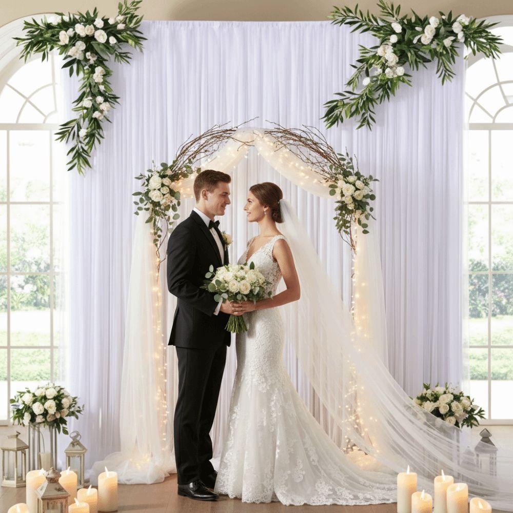 Multi-purpose Tulle Fabric Backdrop Multicolor Photography Background Drapes Baby Shower
