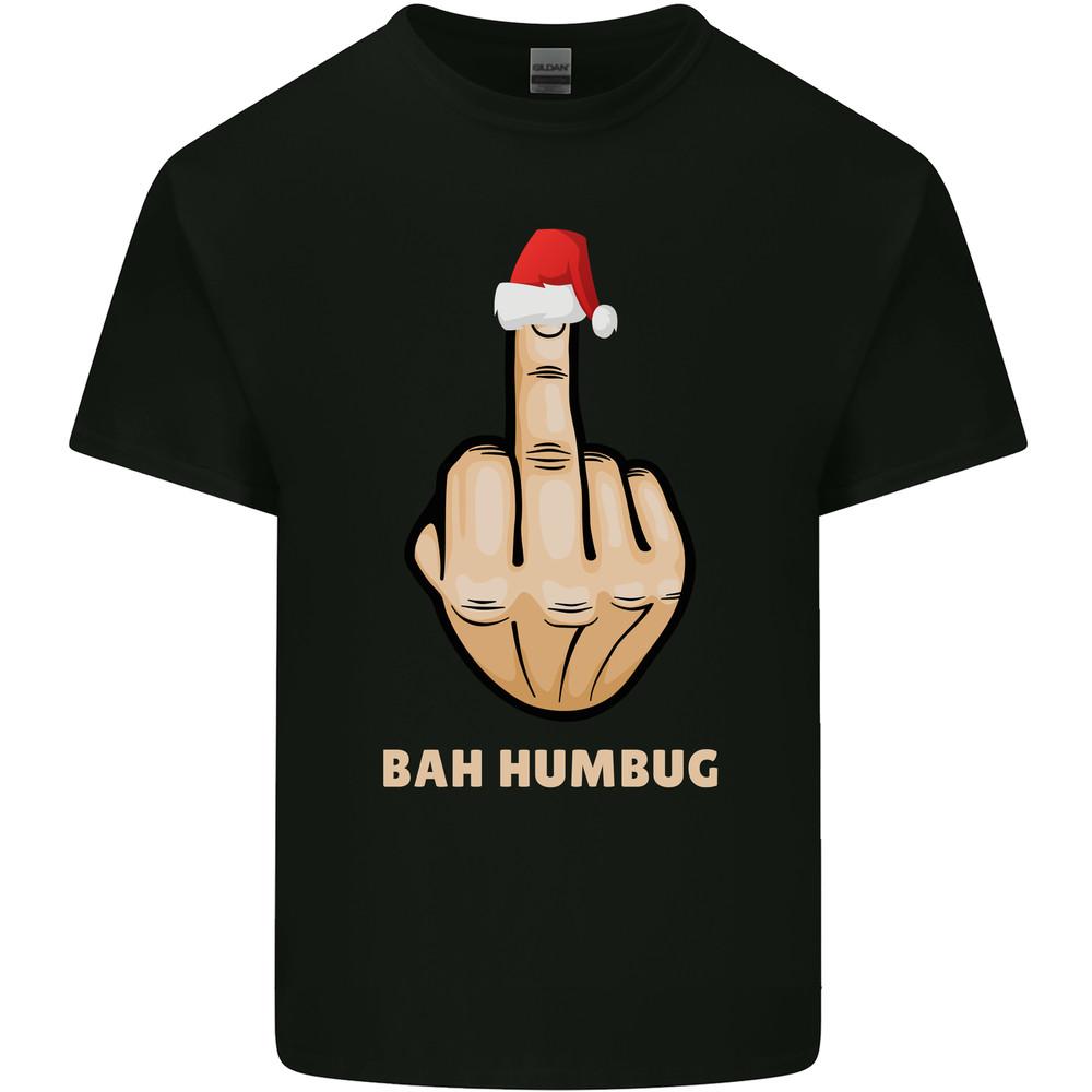 Bah Humbug Finger Flip Funny Christmas Rude Mens Light Cotton T-Shirt Unisex T-Shirt S