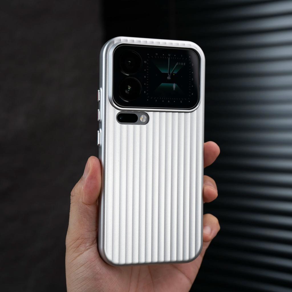 Luxus Streifen Metallic Lack Rüstung Hülle Für Xiaomi 17 15 15S 14 Pro Max Ultra Stoßfest Kamera Schutz Schlank Matt PC Hülle