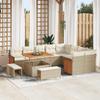 Garden Sofa Set with Cushions 12 pcs Beige and Cream