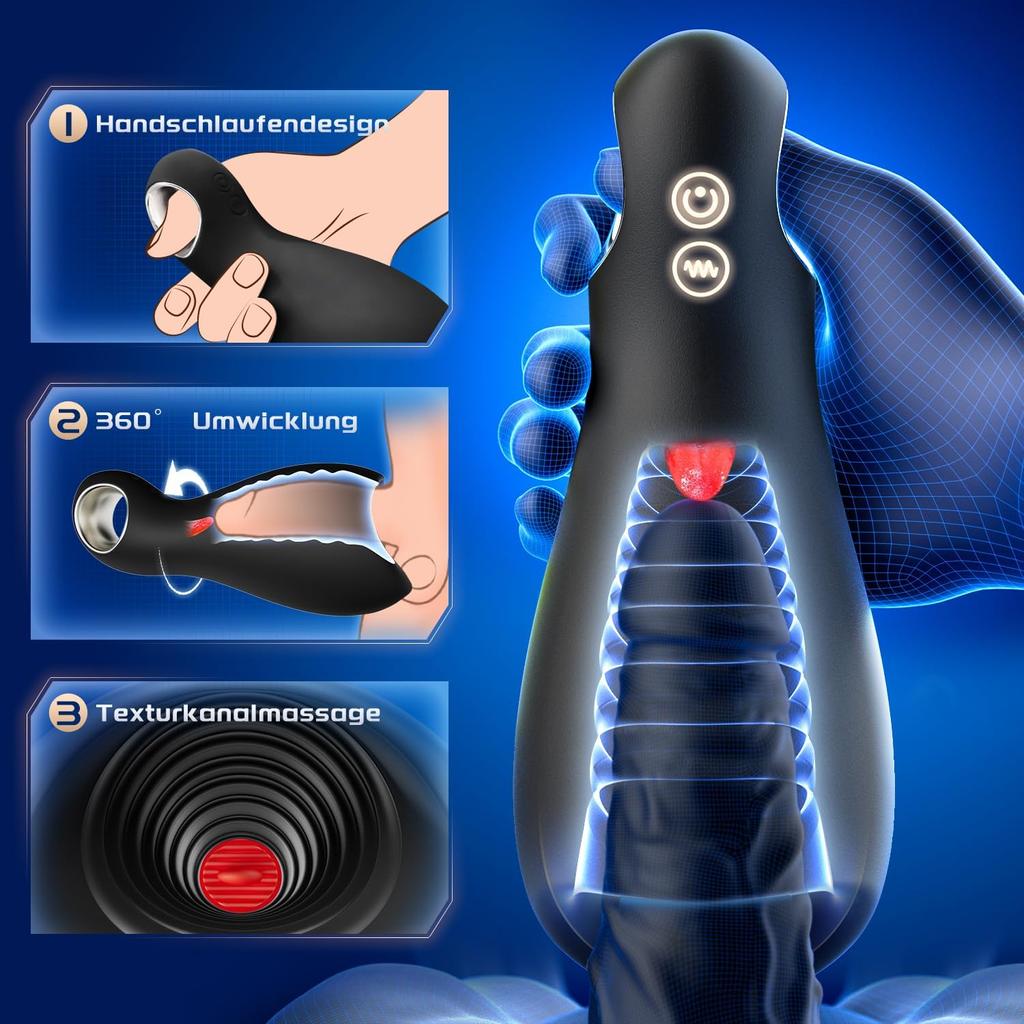 Male Sex Toys Penis Vibrator 10 Vibrations and 5 Vibrations  Tonguing Male Masturbator Penis Trainer Penis Ring Adult Toys