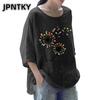 JPNTKY Women's Fashion Casual Solid Color Print Long Sleeve O-Neck Blouses & Shirts