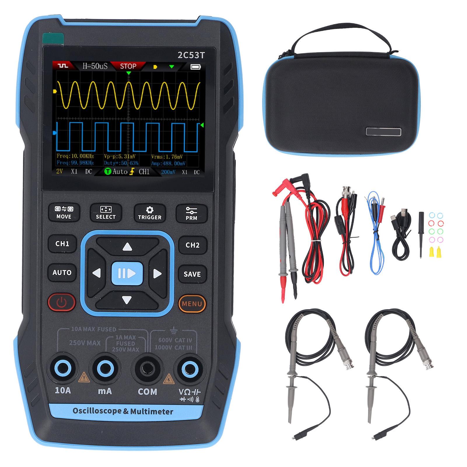 

Handheld Oscilloscope Multimeter Digital Professional 3 in 1 50MHz DDS Generator 250MS/s Sampling Ra