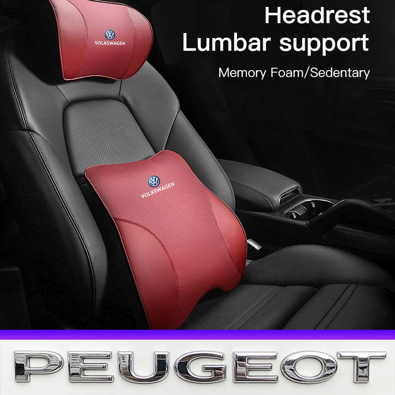 Car Neck Pillow Seat Headrest Support Waist Pillow Accessories Valve Cap For VW Golf Amarok T5 Phaeton Teramont ID3 Tiguan T-Cro