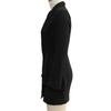 Vestido Blazer Feminino Gola V Manga Longa Bodycon Vestido de Trabalho Um Botão Babado Tubinho Formal para Escritório