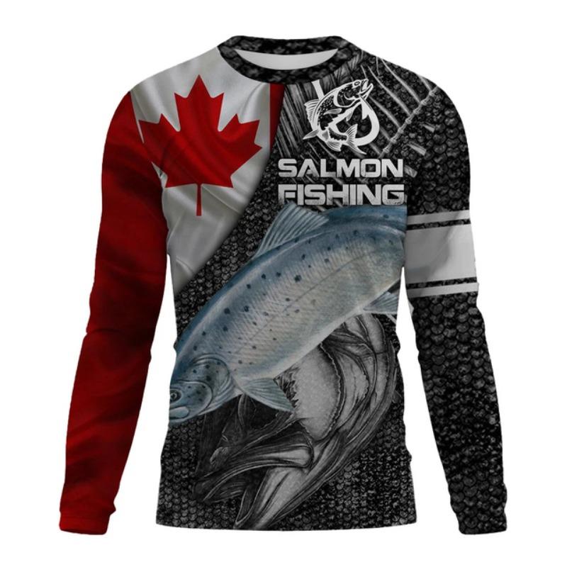 2024 Herren Angelshirt UV-Schutz Rundhals-Top, UPF50+ Herren Langarm Angelshirt/Sommer Outdoor-Sport Herrenbekleidung