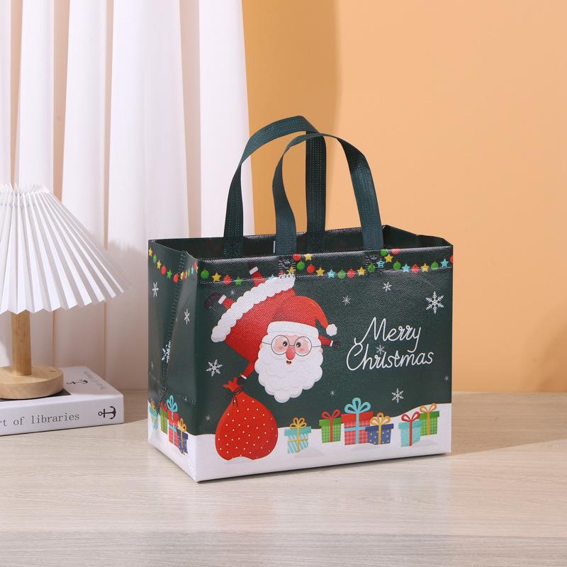 1pcs Christmas Gift Bag Santa Claus Non-woven Candy Gift Packaging Tote Bag Christmas Party Supplies Happy New Year
