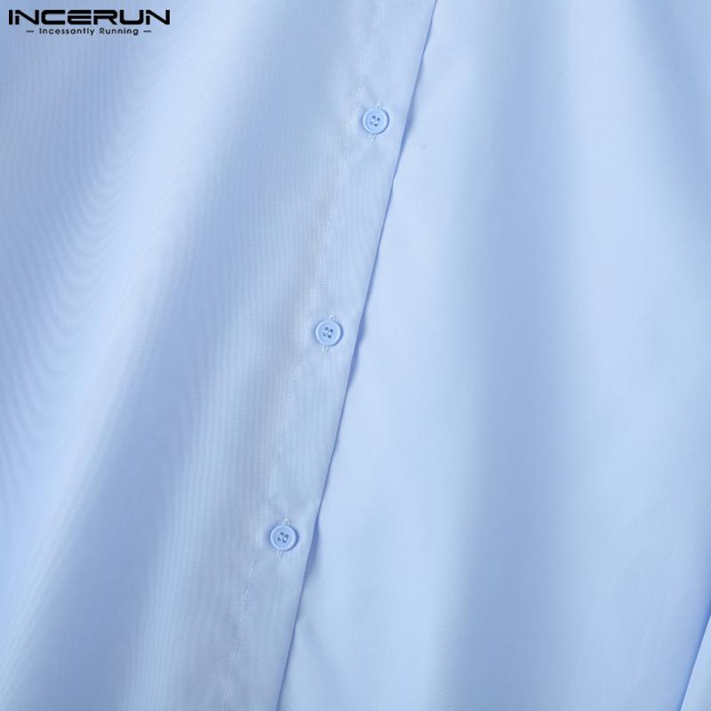 INCERUN Two Piece Suit Men Stand Neck Long Sleeve Shirts Trousers Casual Sets