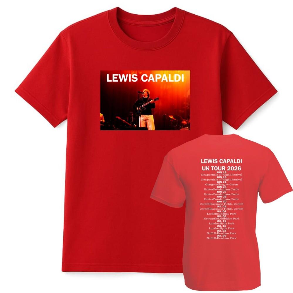 Lewis Capaldi 2026 World Tour TShirt Unisex Concert Fan Merch Top Band Gifts S