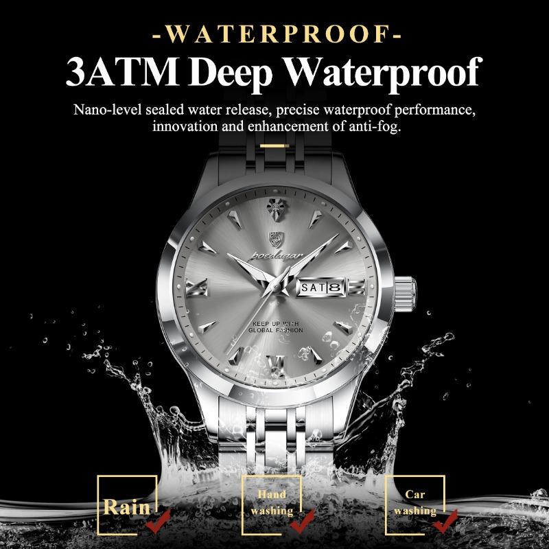 POEDAGAR Original Watch for Woman Waterproof Luminous Date Week Ladies Watch Stainless Steel Quartz Watches Female