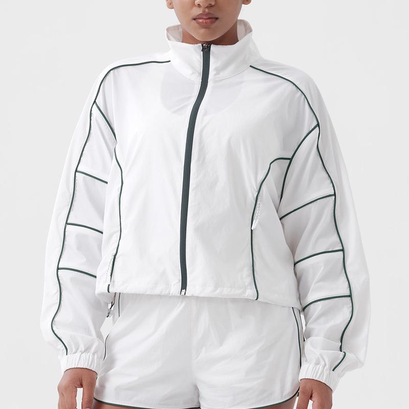 

Women s Slimming Tennis Jacket: Long-Sleeve Running & Outdoor Sports Top for Badminton & Fitness L