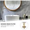 Gadpiparty 2 Pcs Bounce Drain Filter Sink Core Strainer for Bathroom and Kitchen Wash Basin Plug Prevent Hair Residue Blockage 2.36X2.75 Inch