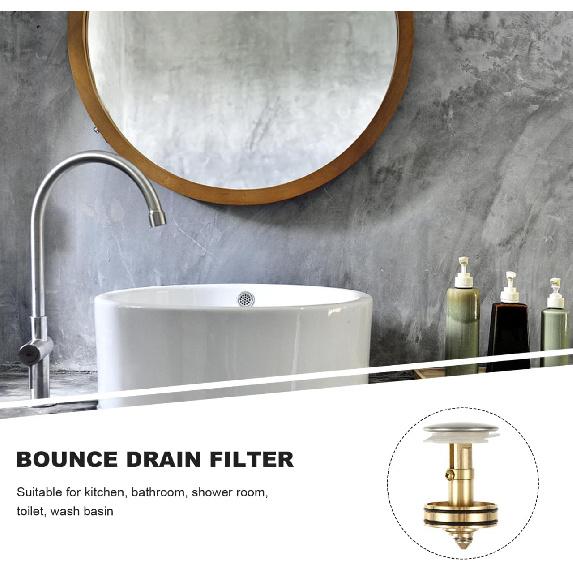 Gadpiparty 2 Pcs Bounce Drain Filter Sink Core Strainer for Bathroom and Kitchen Wash Basin Plug Prevent Hair Residue Blockage 2.36X2.75 Inch