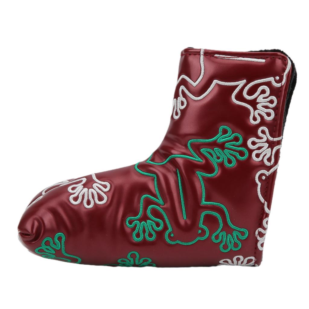 Golf Putter Headcover Embroidery Putters PU Protective Head Cover Magnetic ClosureWine Red