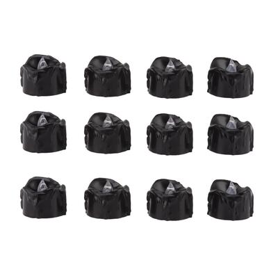 12pcs Melting Black Candles Battery Operated Tea Lights Halloween Tea Light Candles Flameless