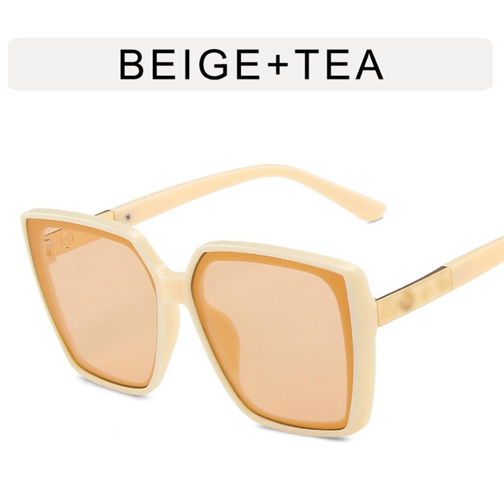Women Trendy Large Frame Sunglasses Retro Square Frame Sunscreen Glasses For Summer Beach