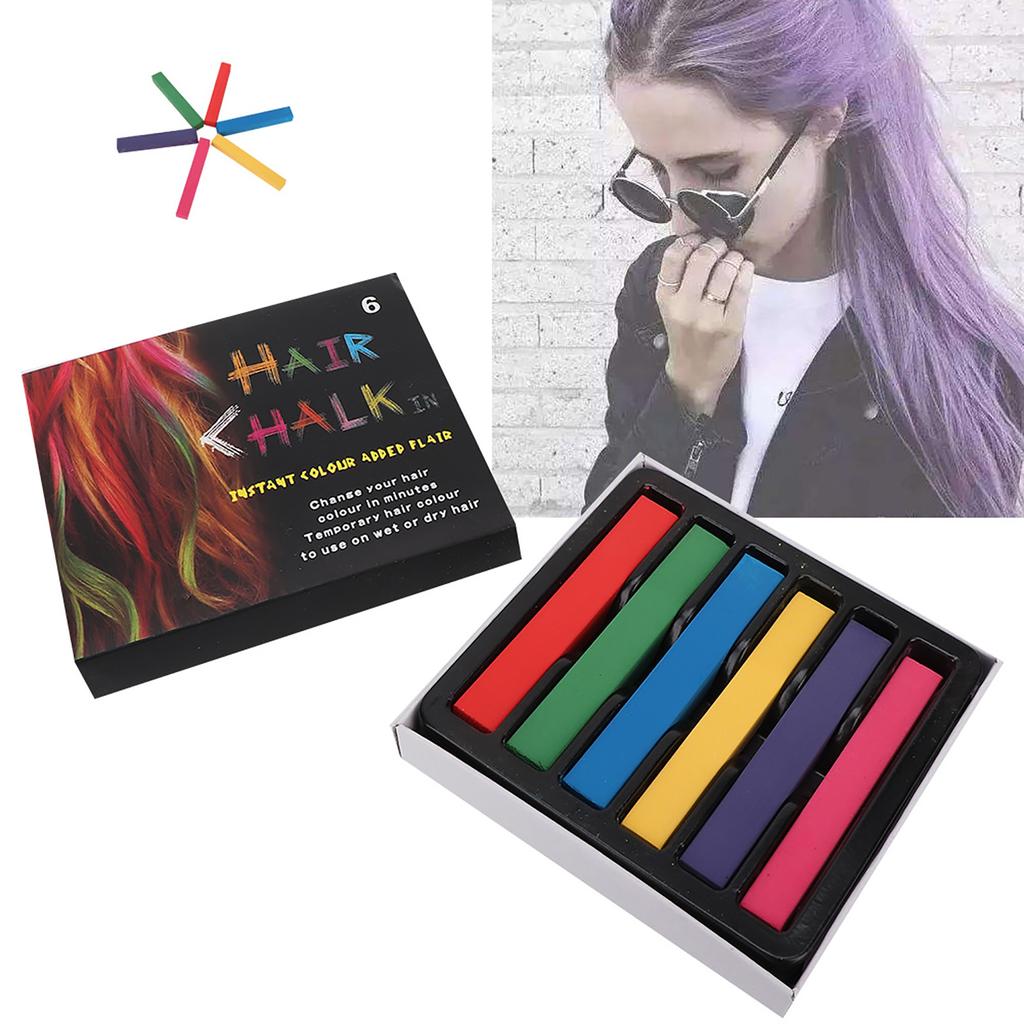 Disposable Hair Dye Chalk Temporary Instant Hair Coloring Pen Hair Dressing Tool6 Colors