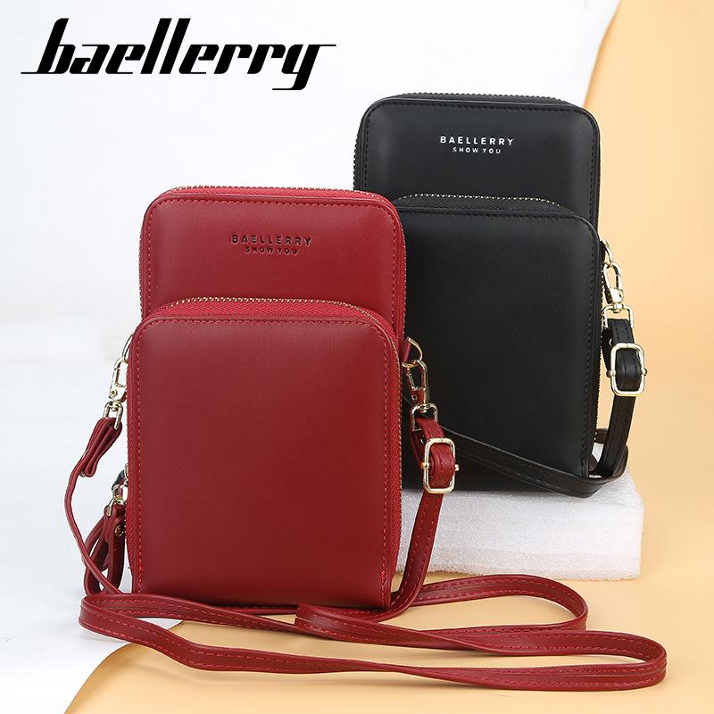 Baellerry Women Shoulder Bags Leather Fashion Zipper Crossbody Messenger Bag Ladies Phone Bags Purse