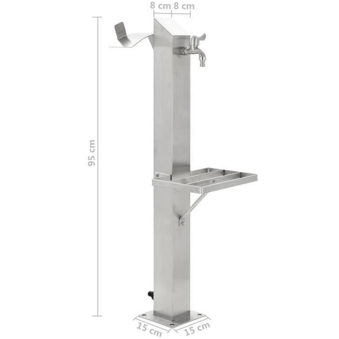 VidaXL Square Garden Water Column Stainless Steel 95 Cm 45455