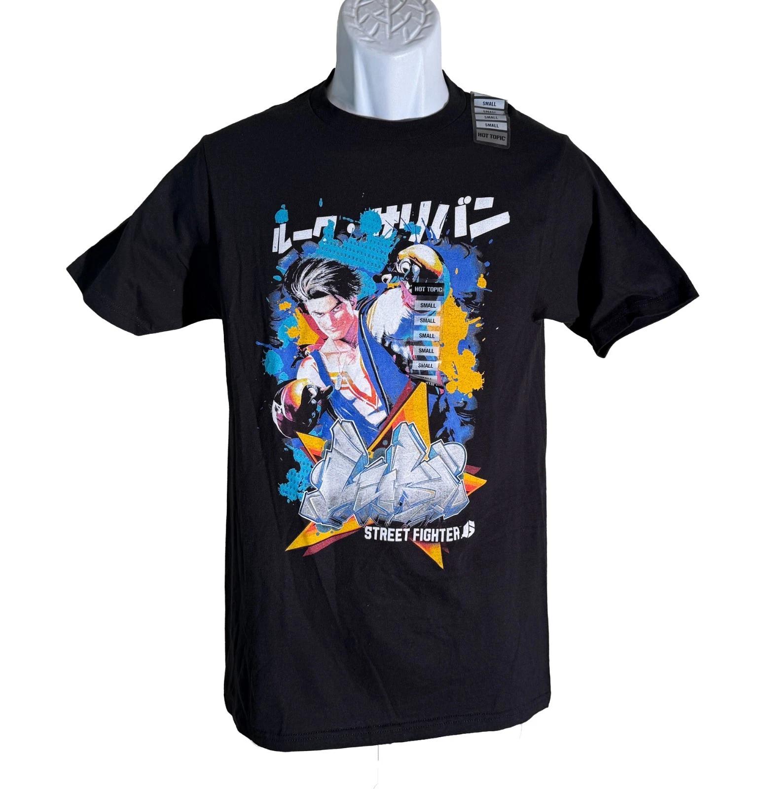HOT TOPIC STREET FIGHTER Short Sleeve Black T-Shirt Small NWT XL