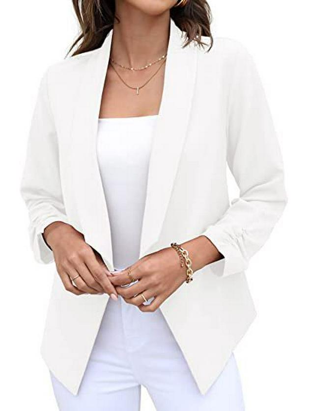 2025 Новый Весенне-Осенний Женский Пиджак, Не требующий глажки - Повседневный Блейзер Топ, Профессиональная Одежда XXXL белый