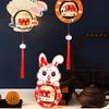 Set of 8 Rabbits Revolving Lamp Festival Scaldfish Easy Assembly and Storage Lamps Handmade Cultural Home Decoration