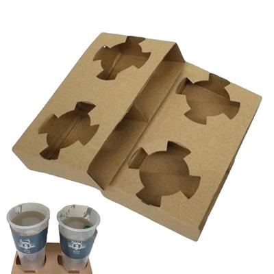 Alpha Depot Paper D-Cup Holders, Disposable Takeout Drink Holders, Cup Carriers, Commercial Use (2-Cup Capacity X 50 Count)