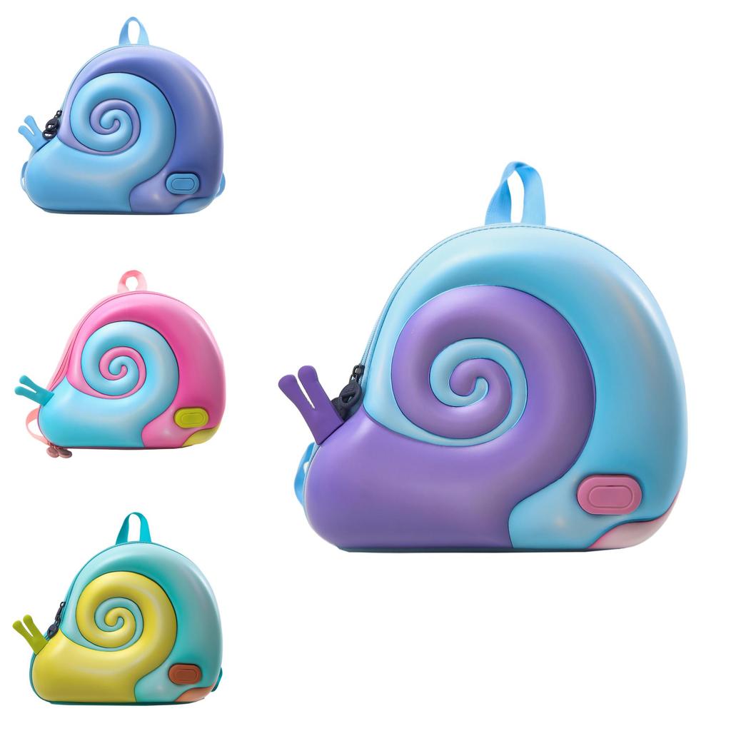 Cartoon Snail Shape Backpack With Light Up Led Flashing And Breathable Canvas For Preschool