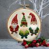 Christmas Cross Stitch Embroidery Kit Includes Hoop Cloth Threads Handmade Sewing Art Craft Kit DIY Embroidery Kit for Beginners