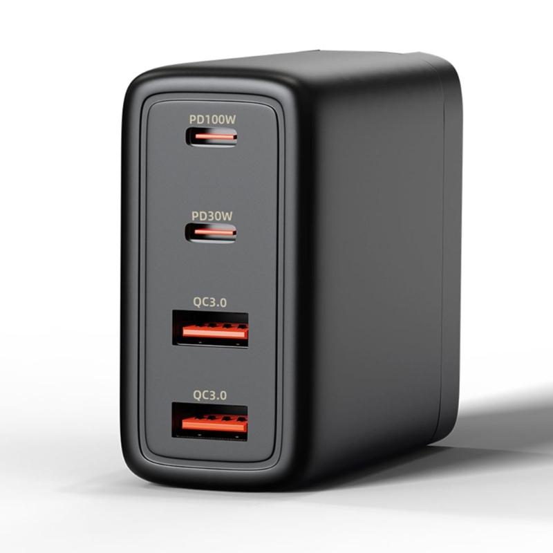Multiple Port 100W  Fast Charging with 4 Outputs USB C Power Adapter for Laptops, Tablets, and Phones