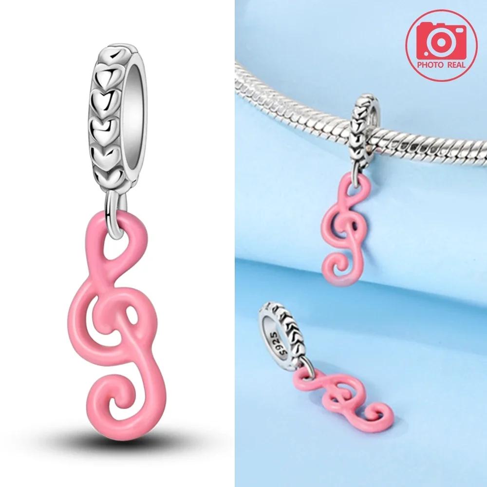

Cute Pink Note Beads Copper Original Beads Fit Original Charms Bracelet Jewelry Diy Fine Gifts For Women