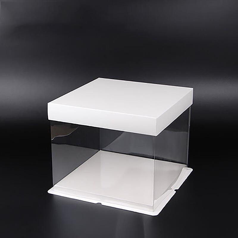

Transparent Square 8-inch Single Layer Birthday Cake Boxes (50 Sets)