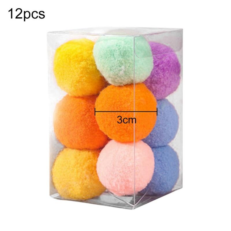 

12PCS Interactive Plush Felt Ball Toys For Cat Kittens Funny Adorable Colorful Toy Soft Felted Fabric Balls Unique For Cat Dog P