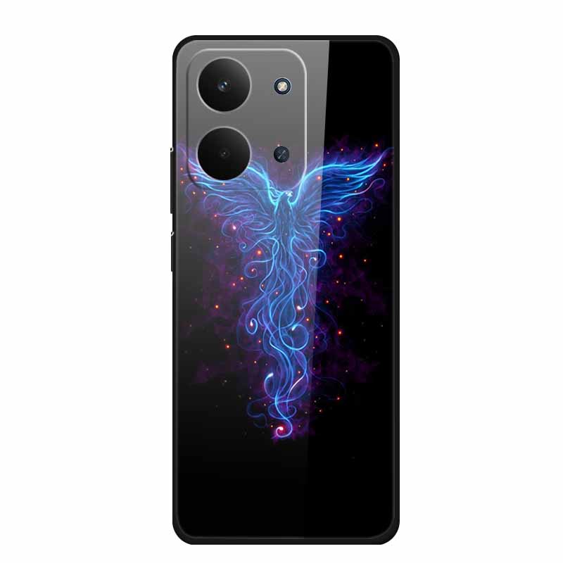 Xiaomi Redmi 15C 4G Kılıfı İçin Cam Arka Kapak 15 C Kılıf Sert Temperli Cam Kılıf Redmi 15C Telefon Kılıfı İçin Redmi15C Yumuşak Tampon