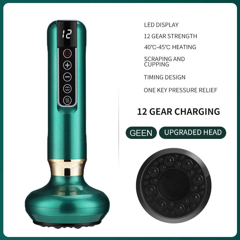 12 Levels Electric Cupping Body Massager Vacuum Suction Cupping Blood Circulation with Body Oil
