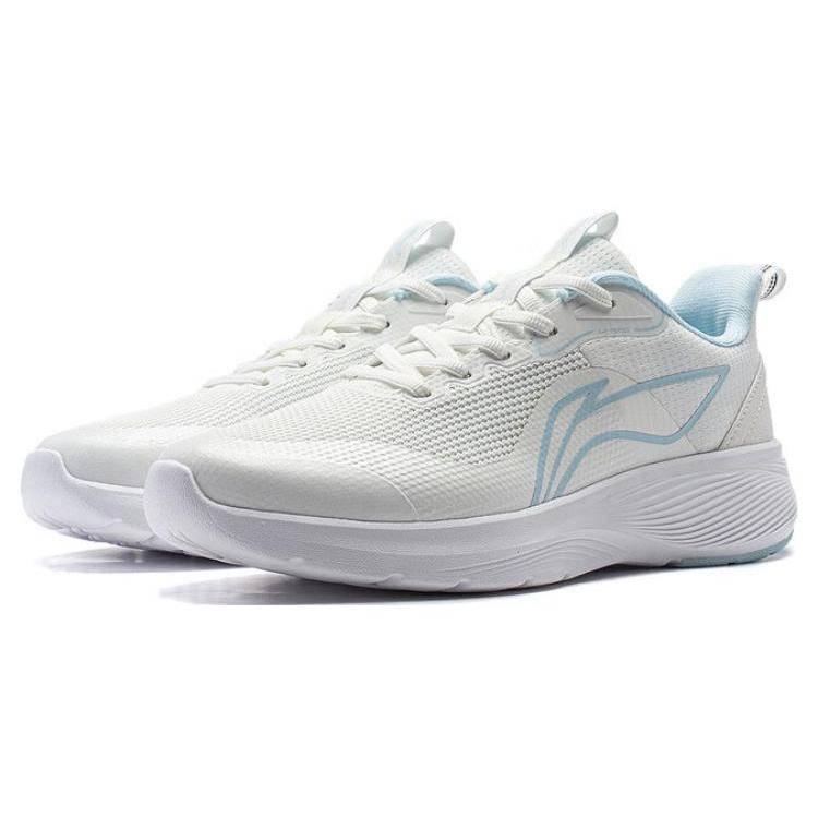 New LiNing Take A Dip Cushioning Anti Slip And Wear Resistant Low Top Running Shoes Women's White Blue ARST064-4