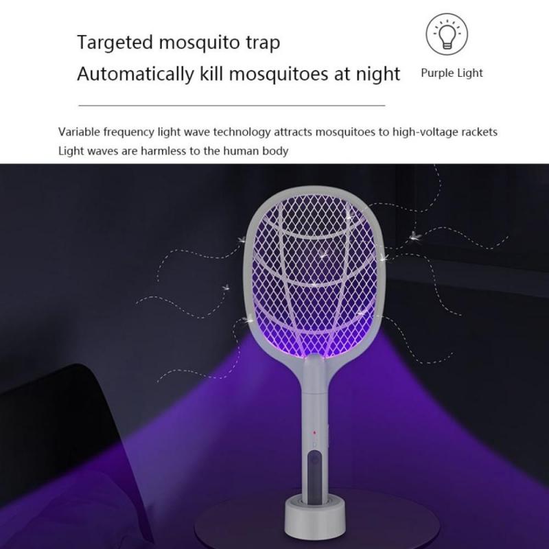 Electric Mosquito Killer USB Rechargeable Intelligent Fly Swatter Mosquito Trapper 2 In 1 Summer Fly Swatter Trap Flies Insect Killer Pest Control