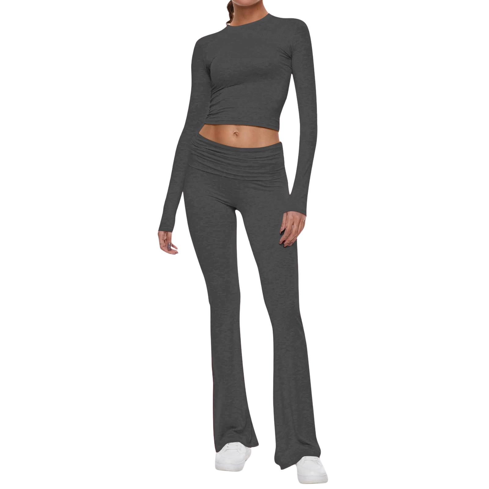 

Women s Color Casual Top Pants Fashion Two-piece Set XS
