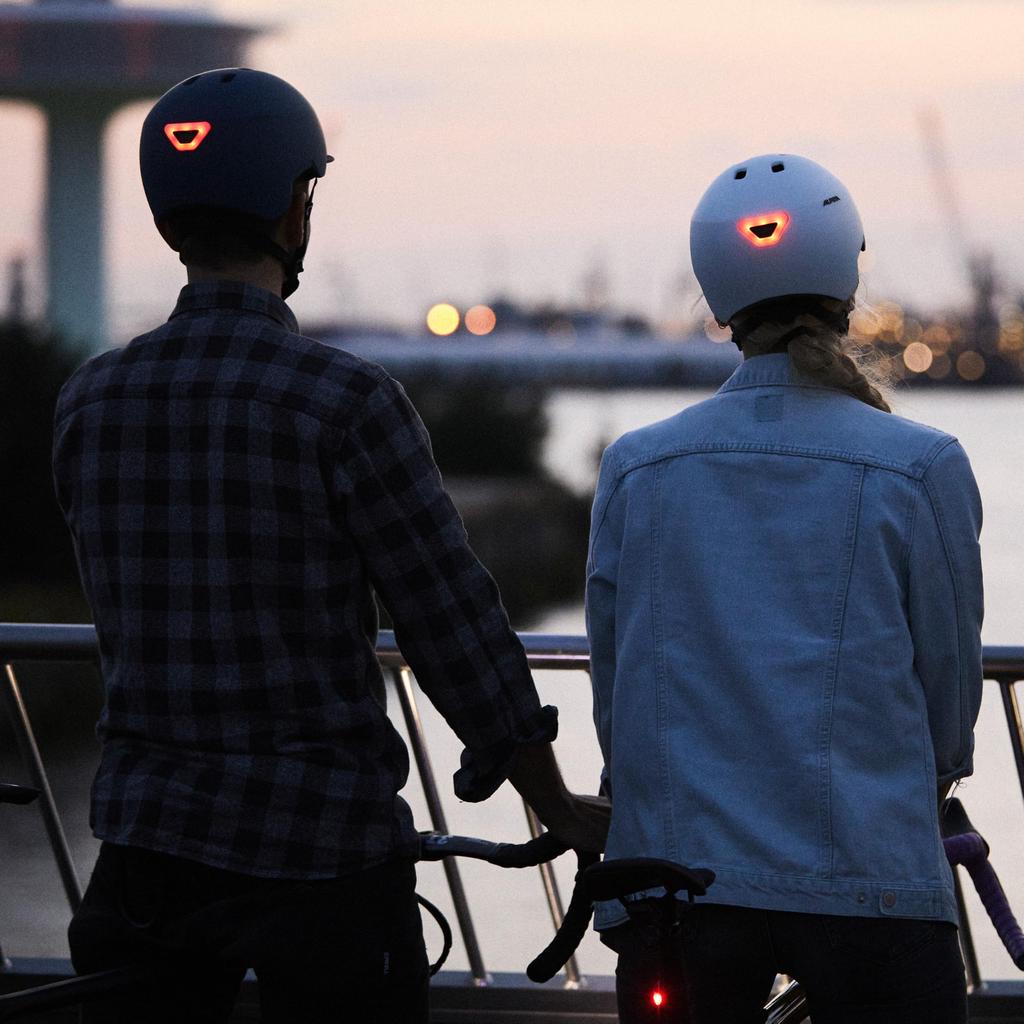 ALPINA Brooklyn Bicycle Helmet with Fabric Visor and LED CE Fits cm Light, Certified, 57-61