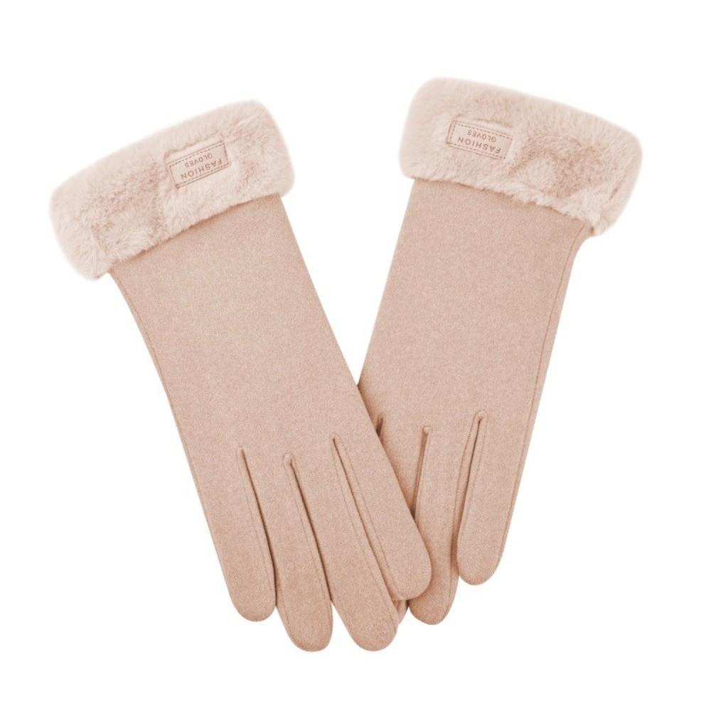 Touchscreen Thermal Gloves Fuzzy Cuff Sports Cycling Mittens Comfortable Plush Gloves  Skiing