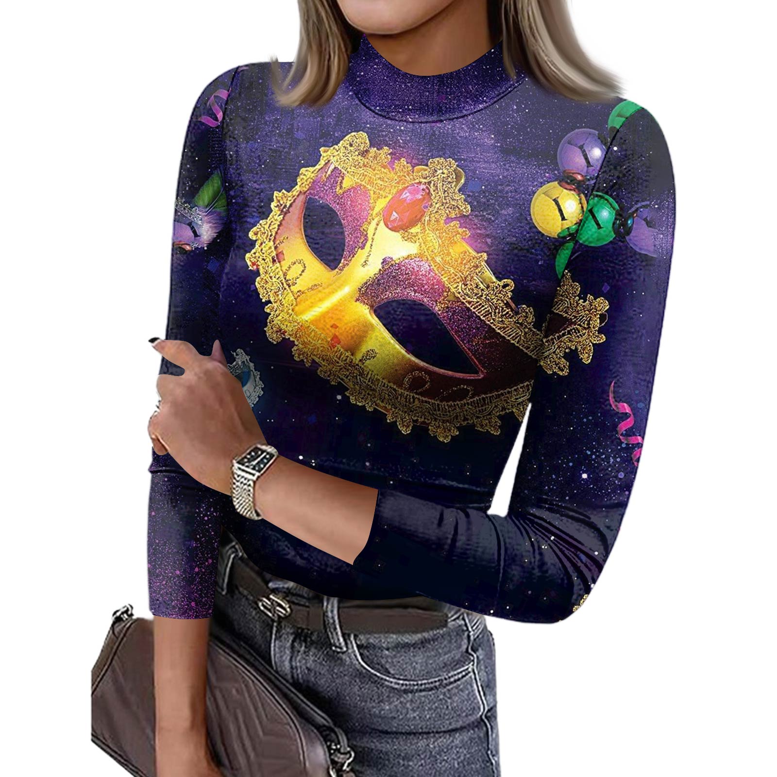 

Женская облегающая футболка, модная повседневная футболка с принтом, пуловер с круглым вырезом и рукавом 3/4 XL жёлтый