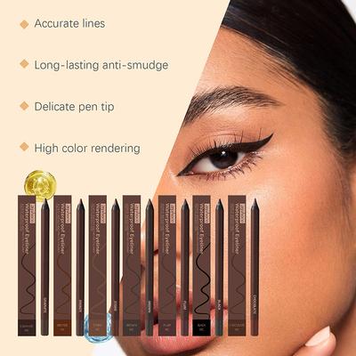 Waterproof Eyeliner Duo Sharpenable Eye Pencil, Plum Eyeliner For Green/Blue/Brown Eyes, No Smudging, Fading, Smooth
