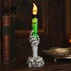Flameless Flickering Candle Lamps Halloween LED Ghost Light, Spooky Hand Lamp Secret Room Scary Decor Tabletop Decor, Horror Light for Party