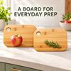Cutting Board Set with 2 Smooth Sanded Boards, Rounded Corners, and Hanging Holes for Cutting Fruit, Vegetables, and Bread in the Kitchen