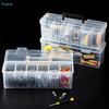 Plastic Hardware Storage Box with 6 Small Compartments, Clear Tool Organizer Case for Screws, Nuts and Bolts