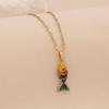3D Vivid Carp Tropical Fish Pendant Necklace Colorful Stainless Steel Chain