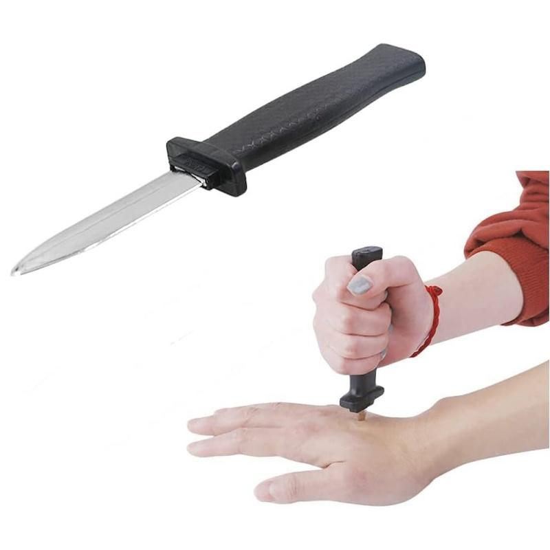 Retractable Fake Knife Toy Plastic Prop Trick Blade Halloween Fools Day Party Cosplay Gadget for Playing Joke